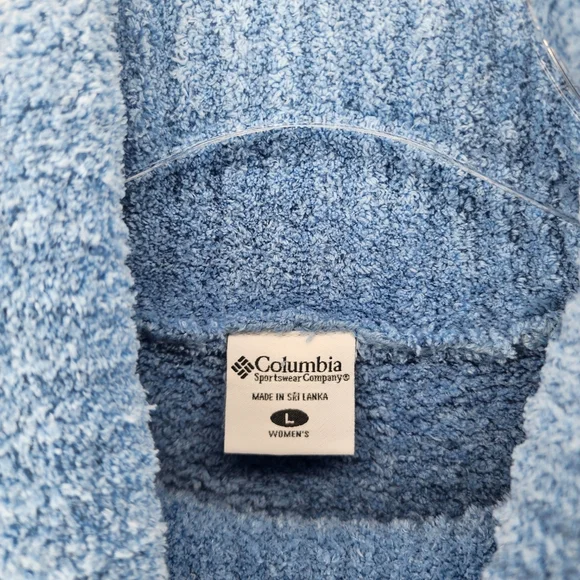 Columbia Vintage Women's Plush Fleece Turtleneck Sweater Dusty Blue Size Large - Picture 7 of 8